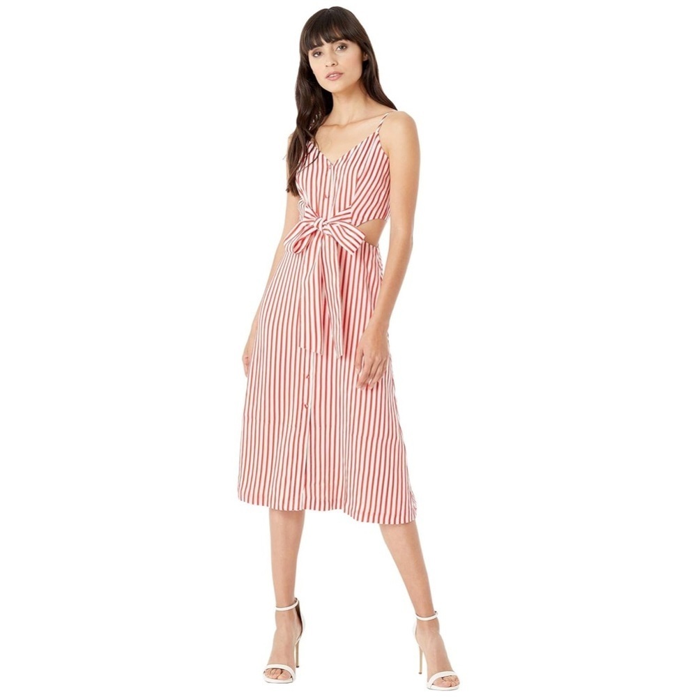 Jason Wu Striped Red and White Midi Dress Size 6
